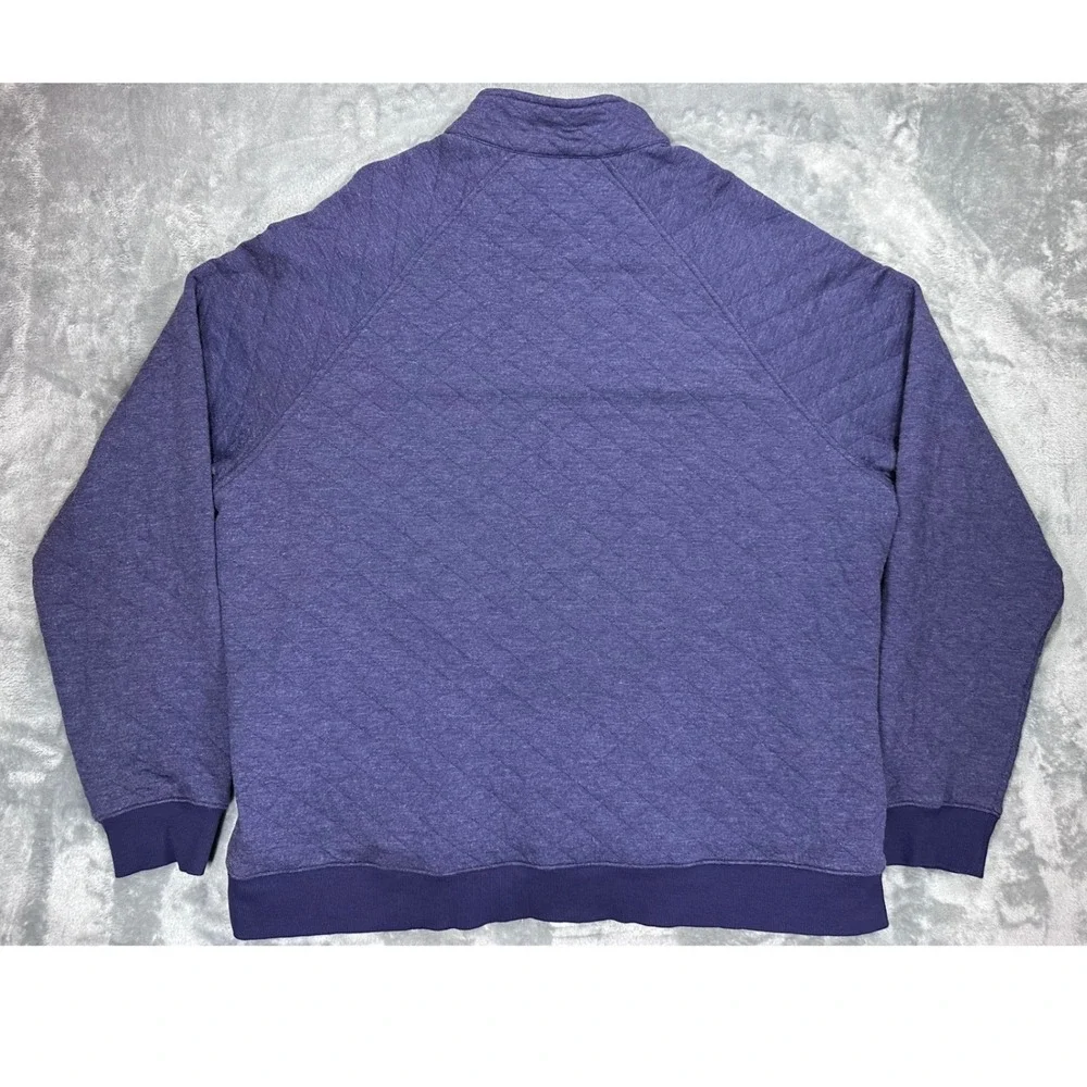 UNTUCKit Garrison Blue Quilted Snap Mock Neck Pullover Sweatshirt Mens XXXL 3XL